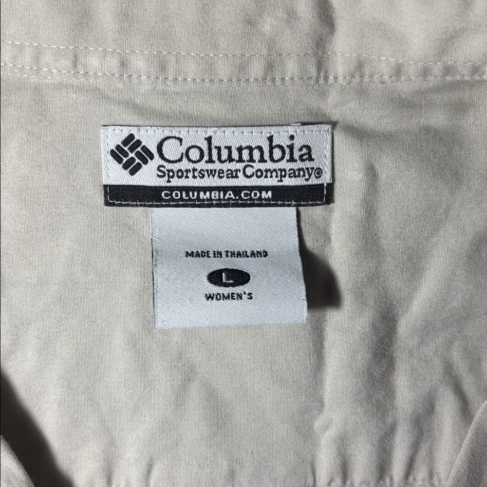 Columbia 100% cotton women’s Large 3/4 sleeve button down hiking outdoor shirt - Picture 11 of 14
